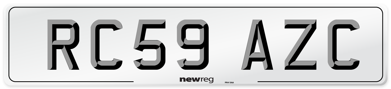 RC59 AZC Number Plate from New Reg
